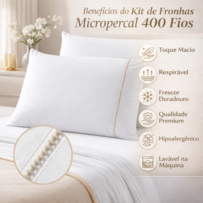 Kit Par De Fronha Para Travesseiro 200 Fios Ponto Palito Quarto Decoração Para Dormir 2 Fronhas