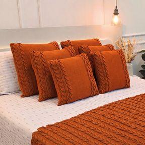 Capa de Almofada Tricot Decorativa Sofá Cama Aconchego Home Decor 45x45cm