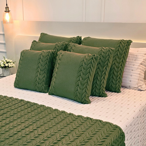 Capa de Almofada Tricot Decorativa Sofá Cama Aconchego Home Decor 45x45cm