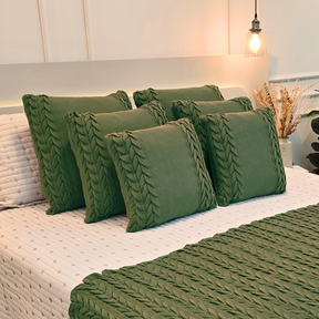 Capa de Almofada Tricot Decorativa Sofá Cama Aconchego Home Decor 45x45cm