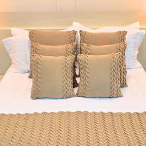 Capa de Almofada Tricot Decorativa Sofá Cama Aconchego Home Decor 45x45cm