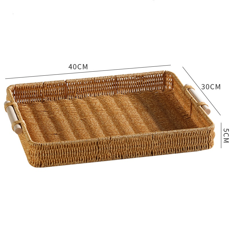 Bandeja tecida multiuso para lanches de café, chá, condimentos, cozinha doméstica e mesa de jantar