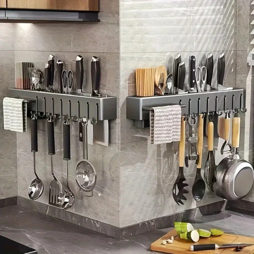 Suporte Para Armazenamento De Facas Ganchos Talheres Utensílios De Cozinha De Ferro