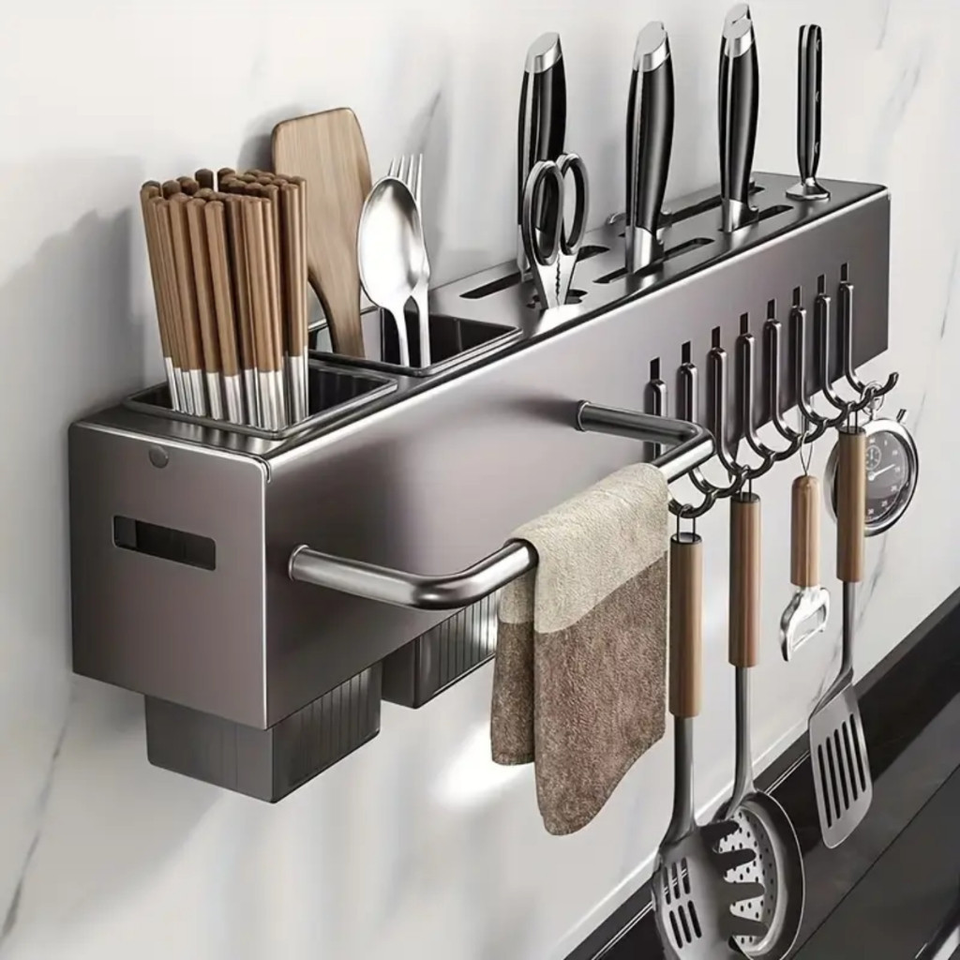Suporte Para Armazenamento De Facas Ganchos Talheres Utensílios De Cozinha De Ferro