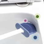 2 em 1 Escova de Silicone para Vaso Sanitário - Base de Banheiro Privada, Alta Eficiência