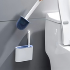 2 em 1 Escova de Silicone para Vaso Sanitário - Base de Banheiro Privada, Alta Eficiência