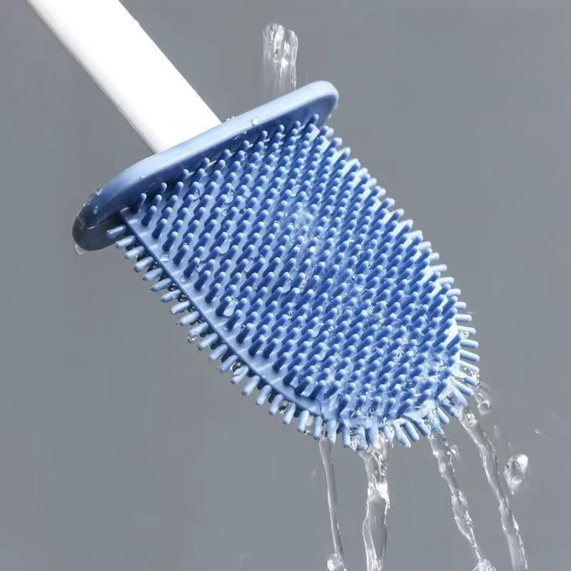 2 em 1 Escova de Silicone para Vaso Sanitário - Base de Banheiro Privada, Alta Eficiência